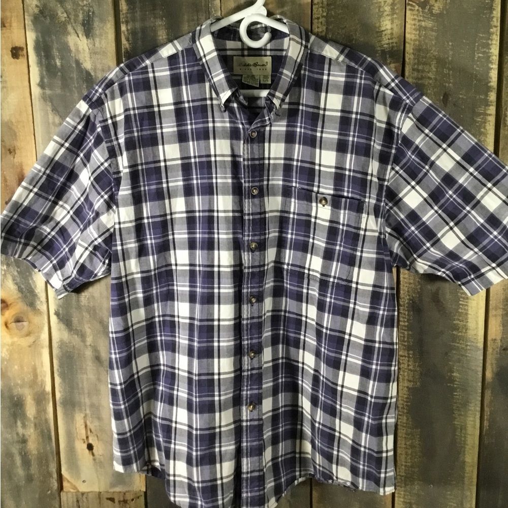 Eddie Bauer plaid button down shirt Large